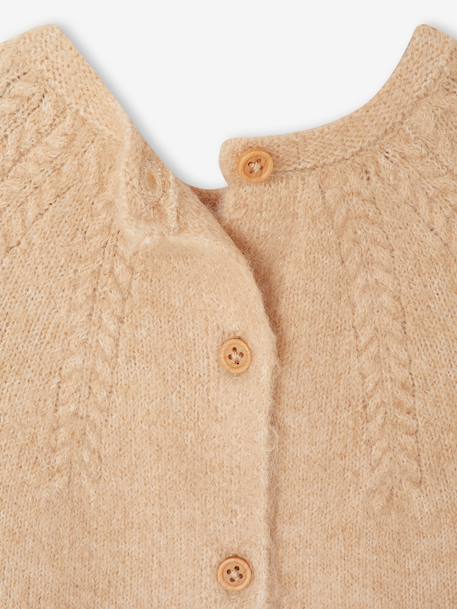 Pull bébé fille maille ajourée beige chiné - vertbaudet enfant 