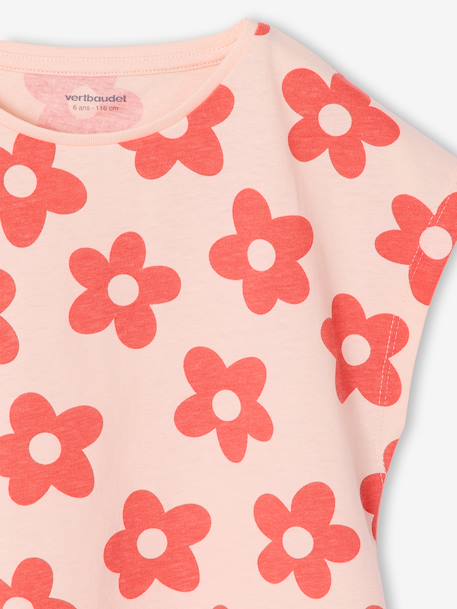 Set van 3 Basics meisjesshirts met korte mouwen bleekblauw+roze (poederkleur) - vertbaudet enfant 