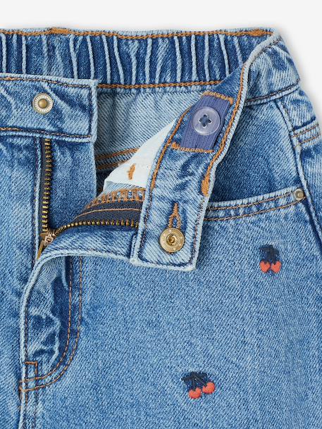 Short fille brodé bleu moyen+rose+vert sauge - vertbaudet enfant 
