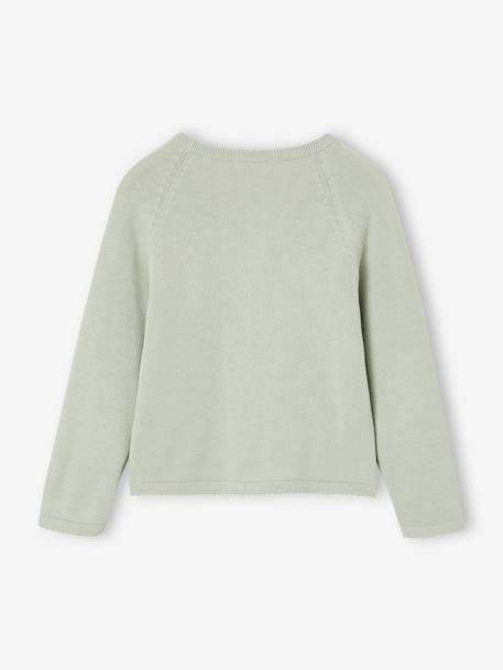 Gilet fille à volants cérémonie beige doré+écru+vert - vertbaudet enfant 