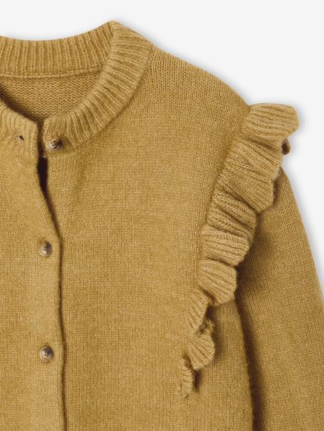 Gilet fille volants fantaisie bronze+rose poudré - vertbaudet enfant 