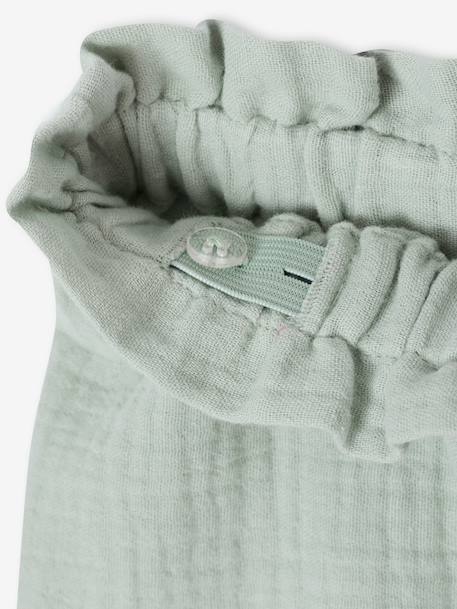 Short fille volanté en gaze de coton rose pâle+vert sauge - vertbaudet enfant 