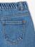 Geborduurde short voor meisjes middenblauw+rozen+saliegroen - vertbaudet enfant 