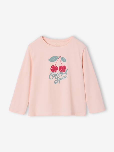 Fille-T-shirt, sous-pull-T-shirt fille imprimé manches longues 