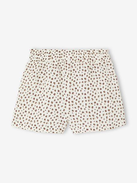 Short fille taille en gaze de coton beige+bleu pâle+rose+vert sauge - vertbaudet enfant 