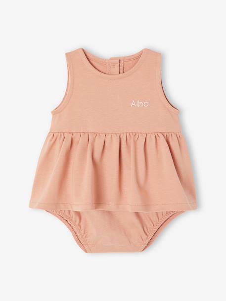Robe bébé naissance avec body intégré vieux rose - vertbaudet enfant 