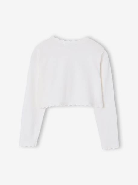 Bolero fille ouverture pratique blanc+vert sauge - vertbaudet enfant 
