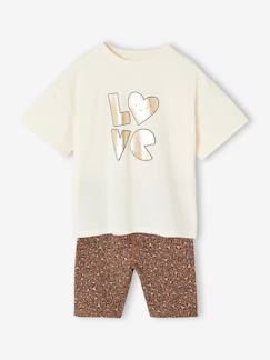-Ensemble fille léopard T-shirt et cycliste sport