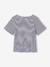 T-shirt voor meisjes met een fantasieknoop blauw, gestreept+geel - vertbaudet enfant 