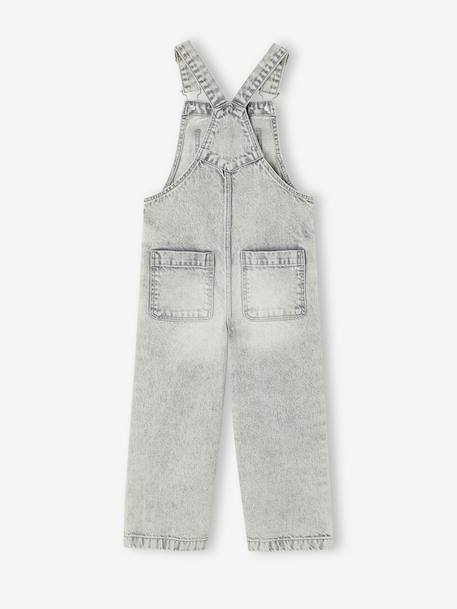 Salopette fille large en denim bleu moyen+denim black+denim gris+stone - vertbaudet enfant 