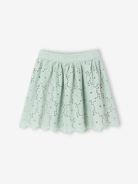 Fille-Jupe-Jupe fille en broderie anglaise