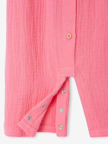 Combinaison bébé fille en gaze de coton rose - vertbaudet enfant 