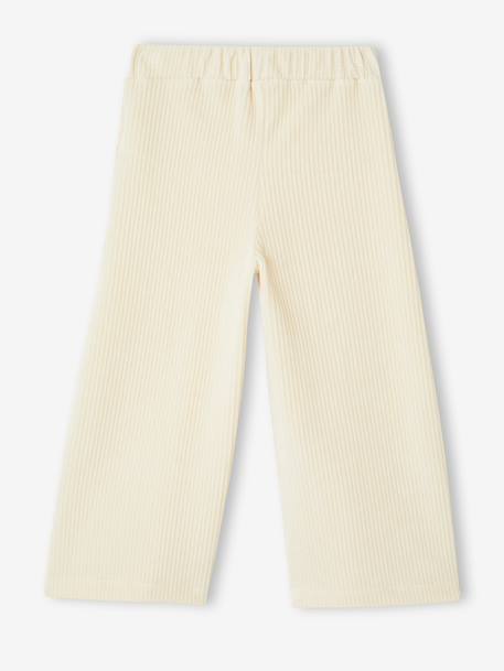 Pantalon fille large en velours anthracite+bleu grisé+chocolat+écru+kaki+marron+mauve+prune+rose - vertbaudet enfant 