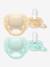 Lot de 2 sucettes ultra soft 0-6 mois forest friends bleu+bleu imprimé - vertbaudet enfant 