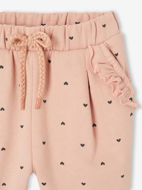 Fleece-pantalon voor meisjesbaby beige+ecru+roest+rozen - vertbaudet enfant 