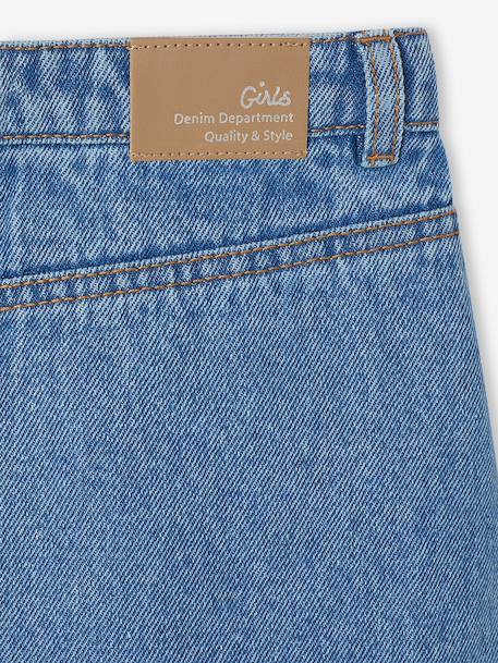 Jeans rok voor meisjes met borduursel middenblauw - vertbaudet enfant 