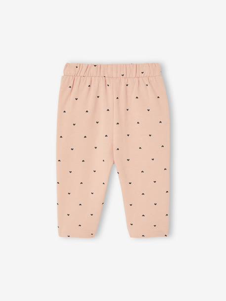 Fleece-pantalon voor meisjesbaby beige+ecru+roest+rozen - vertbaudet enfant 