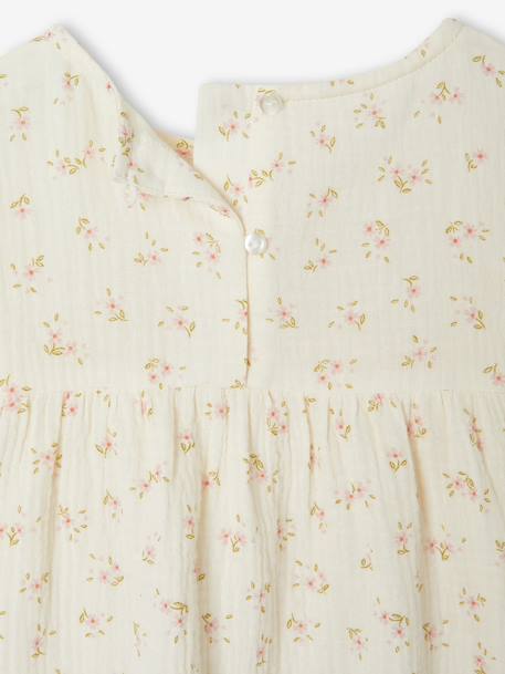 Chemise fille imprimée en gaze de coton écru - vertbaudet enfant 