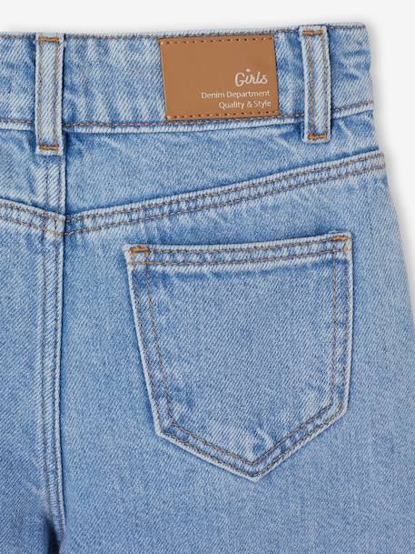Wijde jeans voor meisjes met sterren denimgrijs+lichtblauw - vertbaudet enfant 