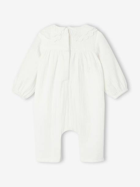 Combinaison bébé en gaze de coton écru - vertbaudet enfant 