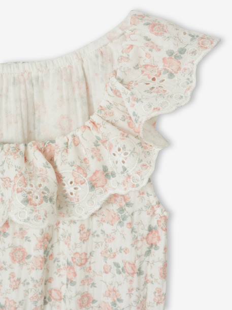 Combinaison pantalon fille à fleurs rose pâle - vertbaudet enfant 