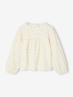 -Bedrukte blouse voor meisjes van katoenen gaas