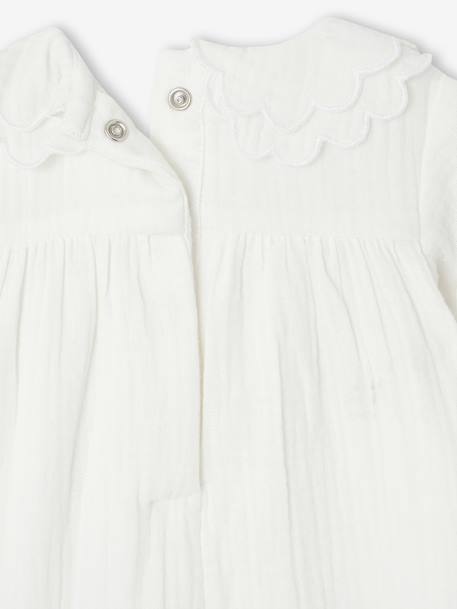 Combinaison bébé en gaze de coton écru - vertbaudet enfant 