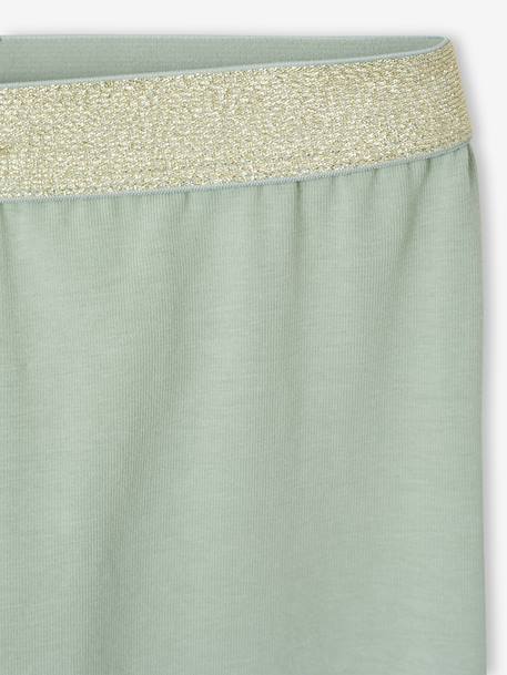Meisjes legging met iriserende riem gemêleerd grijs+MARINE GRIJS+saliegroen+ZWART - vertbaudet enfant 