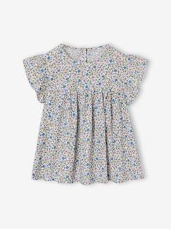 -Blouse fille imprimée manches courtes à volants