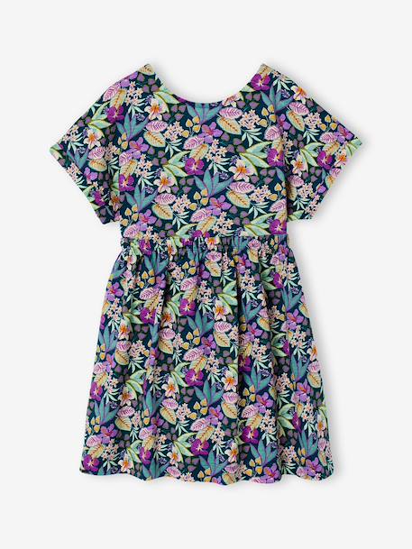 Robe fille imprimé fleurs vert - vertbaudet enfant 