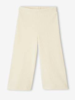 -Pantalon fille large en velours 