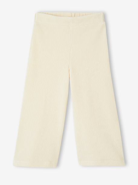 Pantalon fille large en velours anthracite+bleu grisé+chocolat+écru+kaki+marron+mauve+prune+rose - vertbaudet enfant 