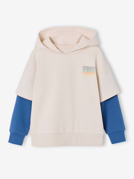 Sweat garçon double manche écru - vertbaudet enfant 