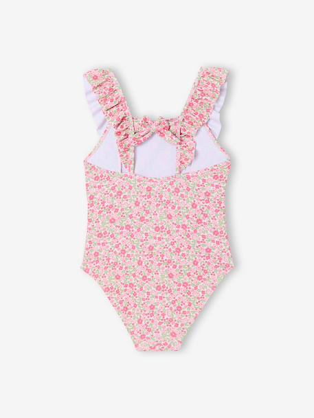 Maillot de bain fille à fleurs rose pâle - vertbaudet enfant 