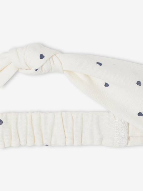 Jurk met bijpassende haarband babymeisje beige+donkergroen met print+roze (poederkleur) - vertbaudet enfant 