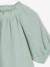Blouse voor meisjes van katoengaas ecru+saliegroen+vanille - vertbaudet enfant 