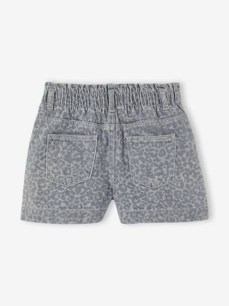 Short fille denim à motifs bleu clair+gris - vertbaudet enfant 