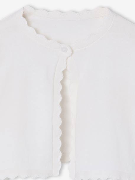 Bolero fille ouverture pratique blanc+vert sauge - vertbaudet enfant 