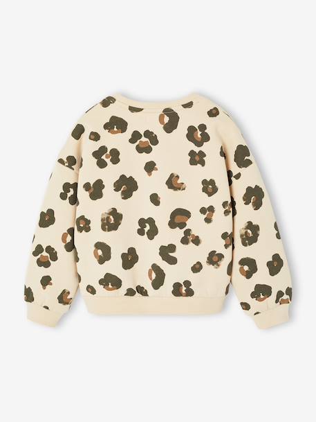 Sweat fille motifs fantaisie beige imprimé+blanc imprimé+rose+vanille - vertbaudet enfant 