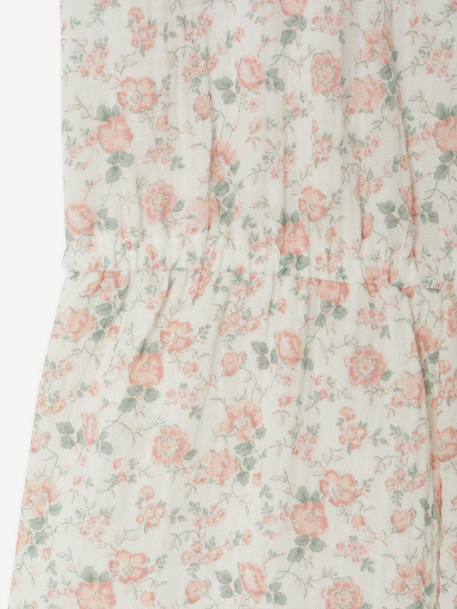 Gebloemd jumpsuit voor meisjes lichtroze - vertbaudet enfant 