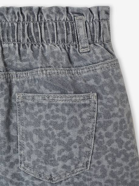Short fille denim à motifs bleu clair+gris - vertbaudet enfant 