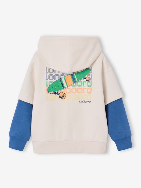 Sweat garçon double manche écru - vertbaudet enfant 