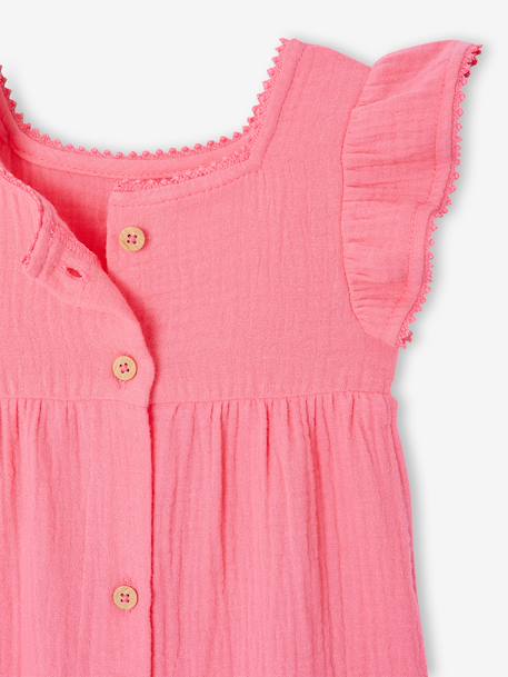 Combinaison bébé fille en gaze de coton rose - vertbaudet enfant 