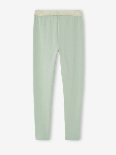 Legging fille ceinture irisée Basics gris chiné+MARINE GRISE+NOIR+vert sauge - vertbaudet enfant 
