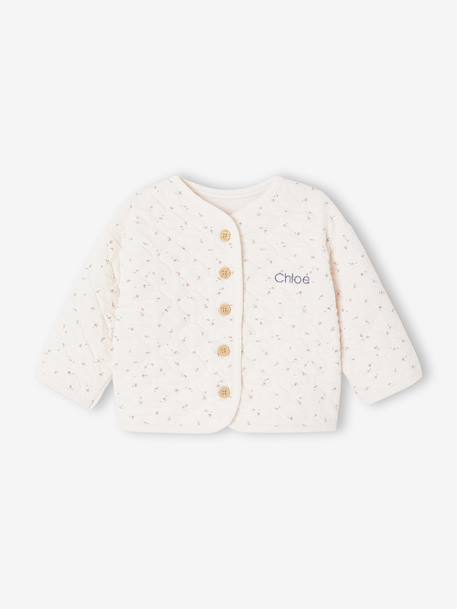 Gewatteerde babyset blauwgroen+rozen - vertbaudet enfant 