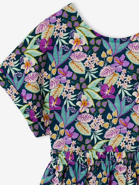 Robe fille imprimé fleurs vert - vertbaudet enfant 