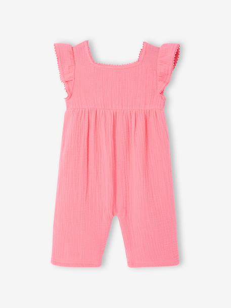Babypakje voor meisjes van katoenen gaas rozen - vertbaudet enfant 