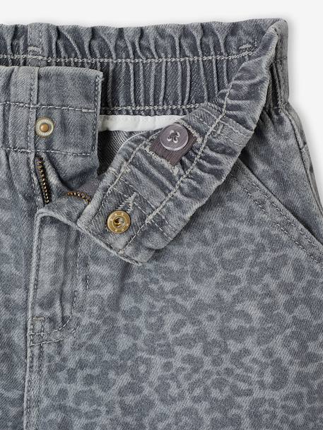 Short fille denim à motifs bleu clair+gris - vertbaudet enfant 