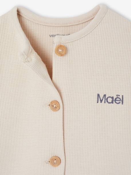 Combinaison bébé maille nid d’abeille personnalisable argile - vertbaudet enfant 