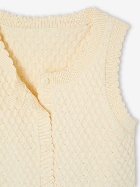 Gilet fille sans manches en maille vanille - vertbaudet enfant 